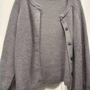 Gray Women's Cardigan Sweater